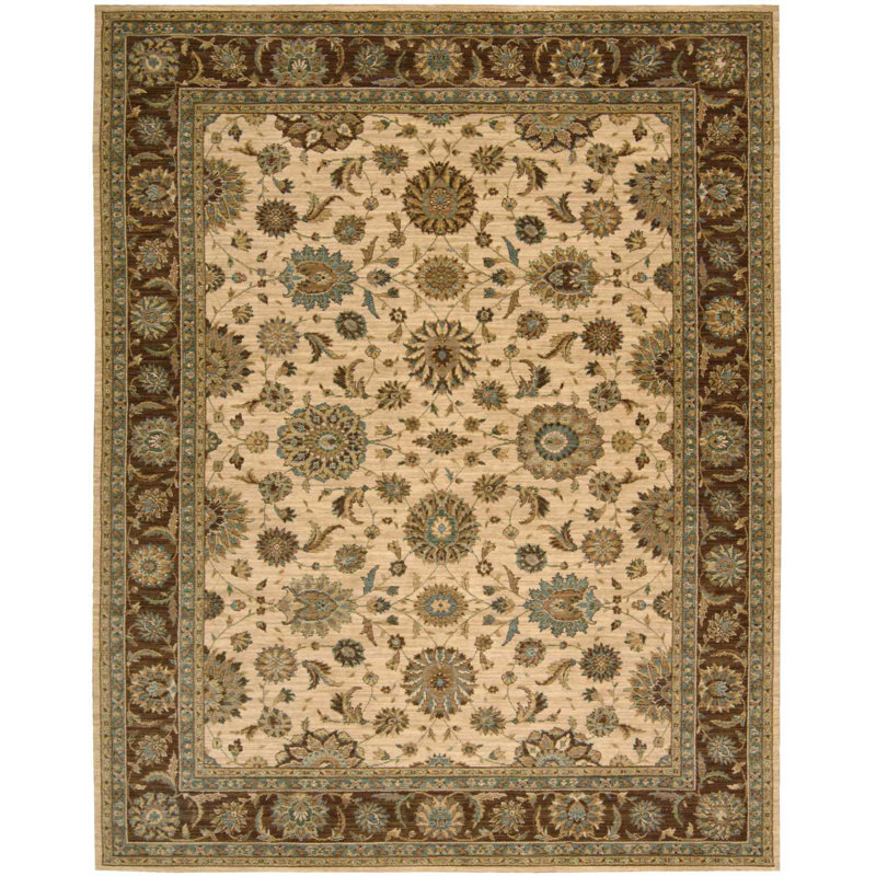 Tapis à aire beige en laine Crownover, Rectangle 2 pi 6 po x 4 pi 3 po