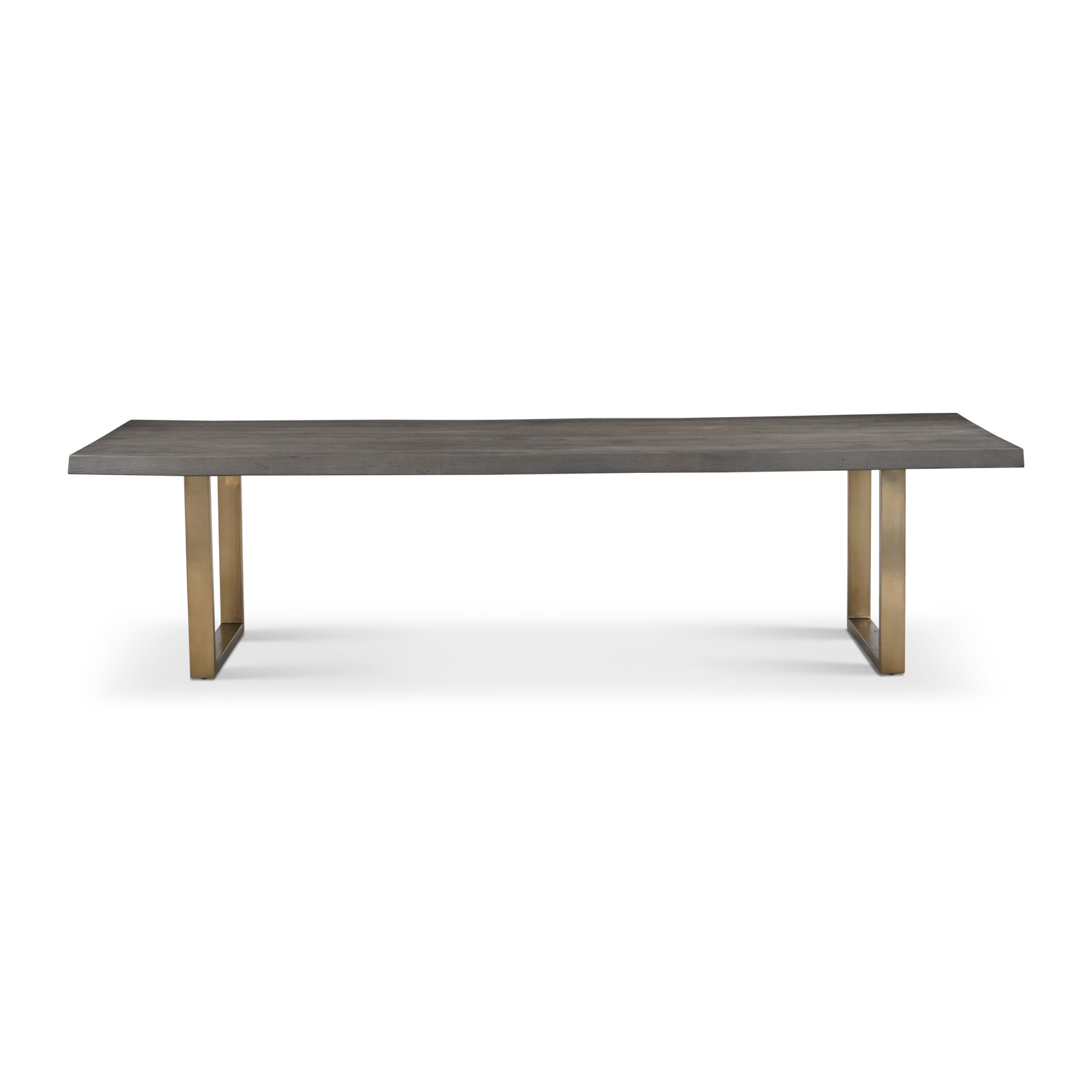 Colin Acacia Dining Table, 29.75"H x 116"L x 40"W, Sandblasted Gray, Brass