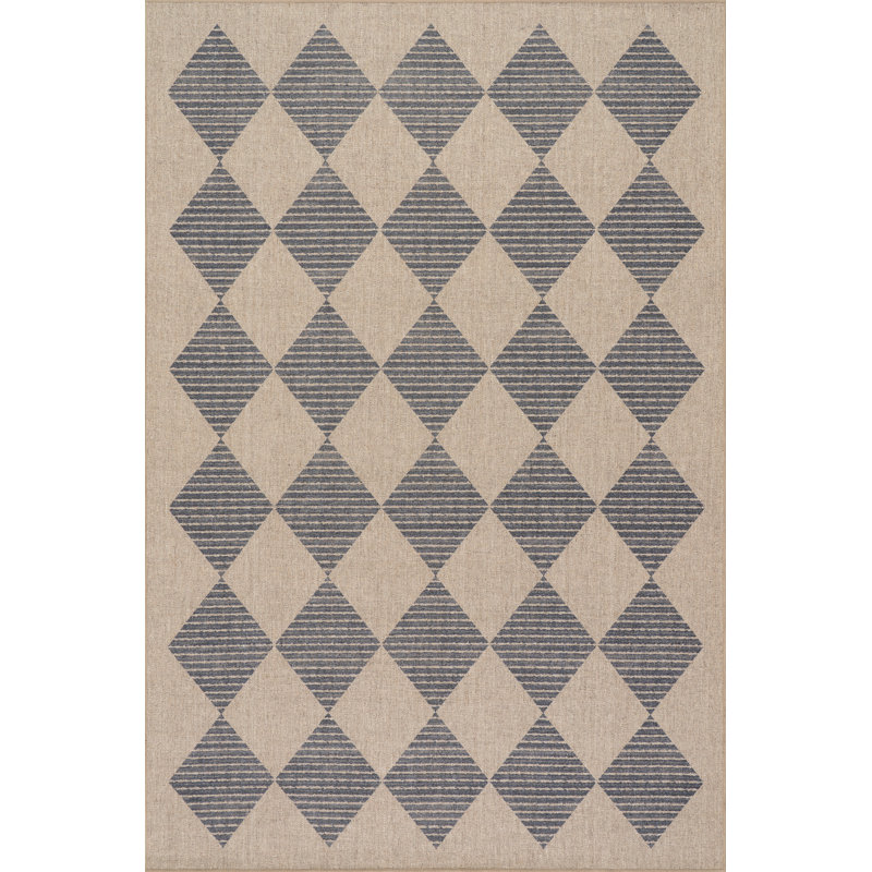 Tapis lavable Evrina, Bleu, Rectangulaire 8 pi x 10 pi