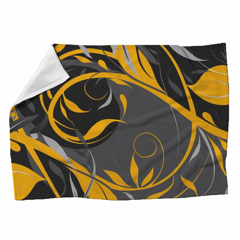 Jeté en peluche floral tendance, Grand