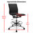 Set of 2 Modern Drafting Chair | Upholstered PU Leather Ribbed Mid Back with Tall Adjustable Base & Leg Rest Swivel, Home, Executive, Conference, Meetings, Armless, No Arms, With Arms-137215024-165170558