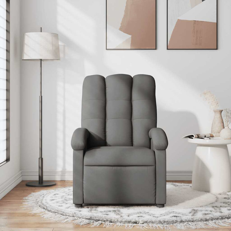 Fauteuil de massage inclinable de massage en polyester et métal gris foncé, Gris