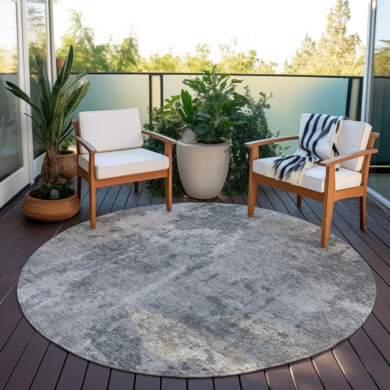 Tapis intérieur / extérieur Felker avec envers antidérapant, Rond 8 pi
