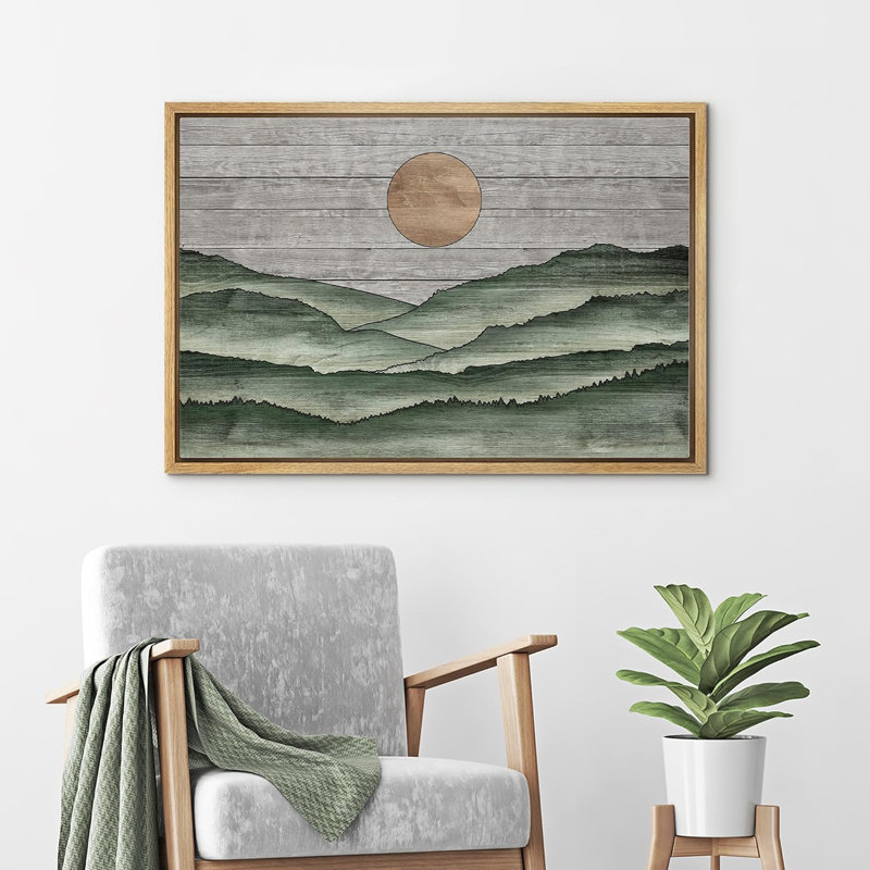 Reproduction d'art sur toile Western, H 16 po x l 24 po x P 1,5 po, Cadre naturel flottant