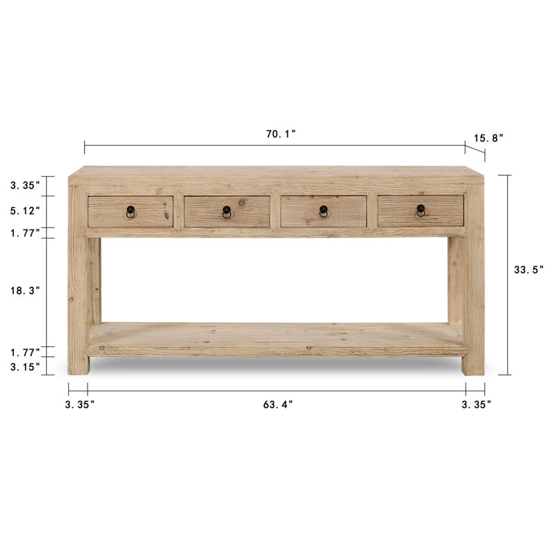 70'' W Solid Wood Sideboard