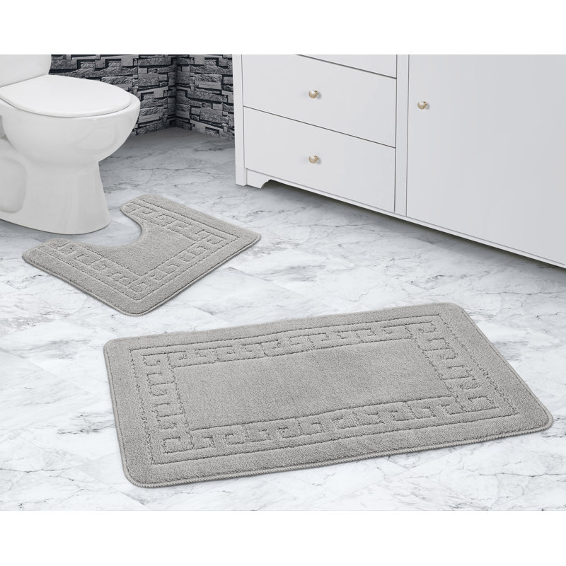 Kelya Greek Key Bath Set, Silver