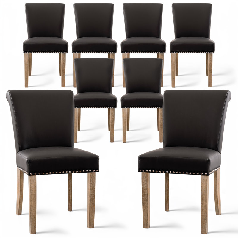 Chaises de salle à manger rembourrées Miroir, Gris