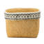 Ensemble de 2 pots à fleurs rectangulaires avec garniture géométrique, L: 10,5 x 8,5 x 8 po: 7,5 x 5,5 x 6,5 po