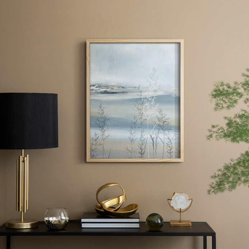 Soft Seagrass Framed Print - Solid Wood, 30" H x 24" W