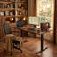 Bureau électrique moderne en bois d'hévéa