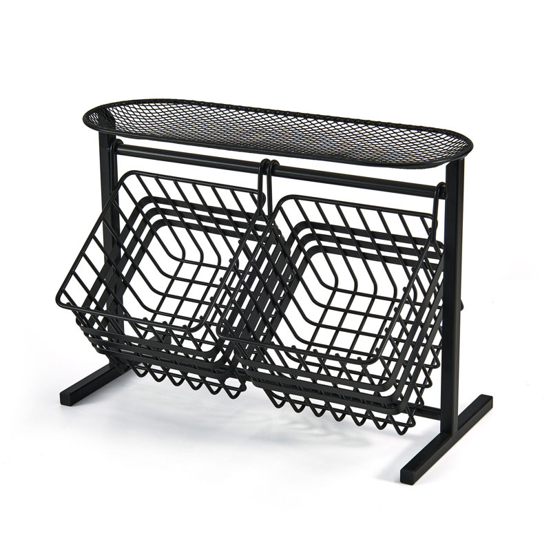 Gourmet Basics By Mikasa Band and Stripe 2-Tier Storage Basket