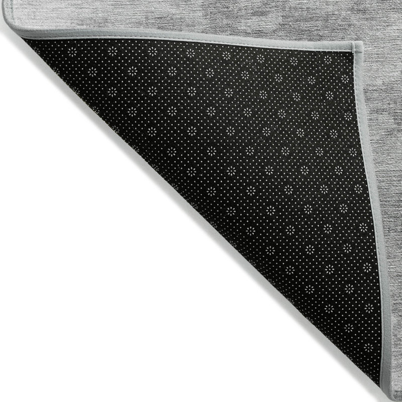 Tapis extérieur lavable abstrait argenté et gris 9 pi x 12 pi