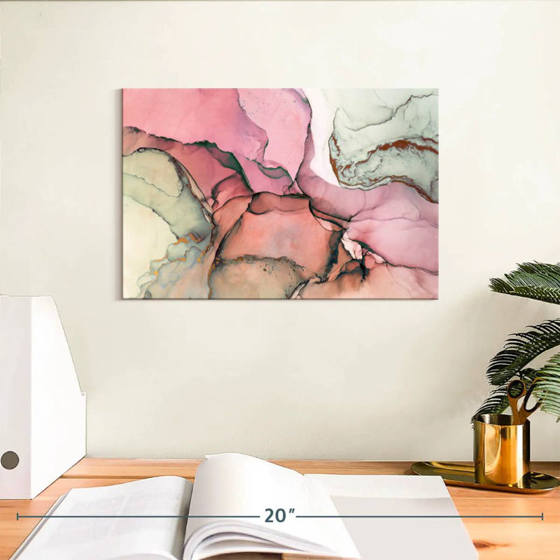 Avery Textured Pink Abstract, 8" H x 12" W