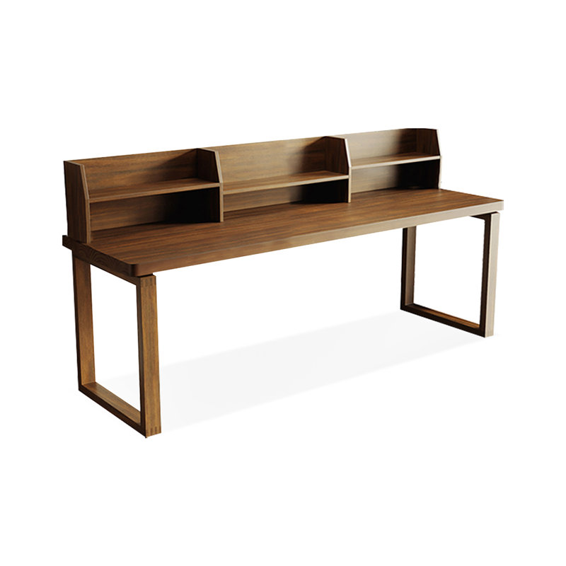 Bureau rectangulaire en bois massif brun noisette, H 45,28 po x l 70,87 po x P 23,62 po