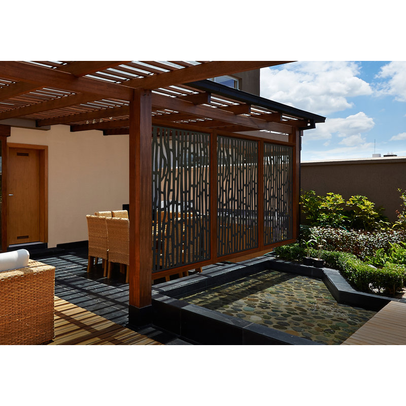 Charcoal Black Recycled Polymer Decorative Privacy Panel, 3 ft x 6 ft
