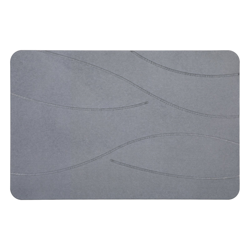 Abstract Wave Diatomaceous Earth Quick Dry Non-Slip Bath Mat