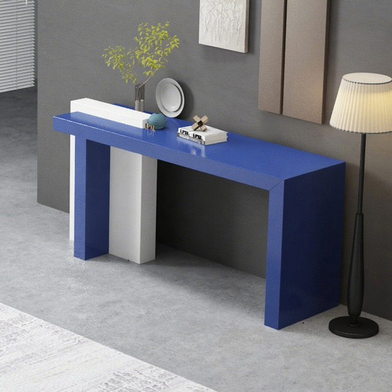 Console Modern Minimalist Art Design, H 37,4 po x l 62,99 po x P 15,75 po, Bleu / blanc