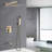 Premium Shower Faucets & Systems In Brushed Gold, Modern Rainfall Combo For Luxurious Experience