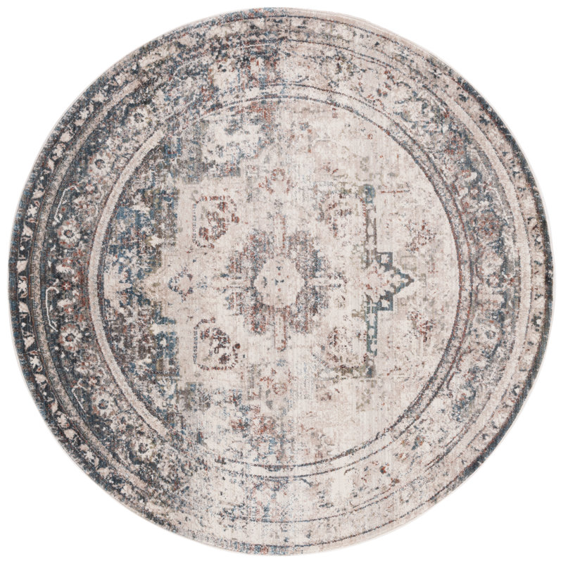 Vintage Persian Performance Oriental Rug, Round 5'