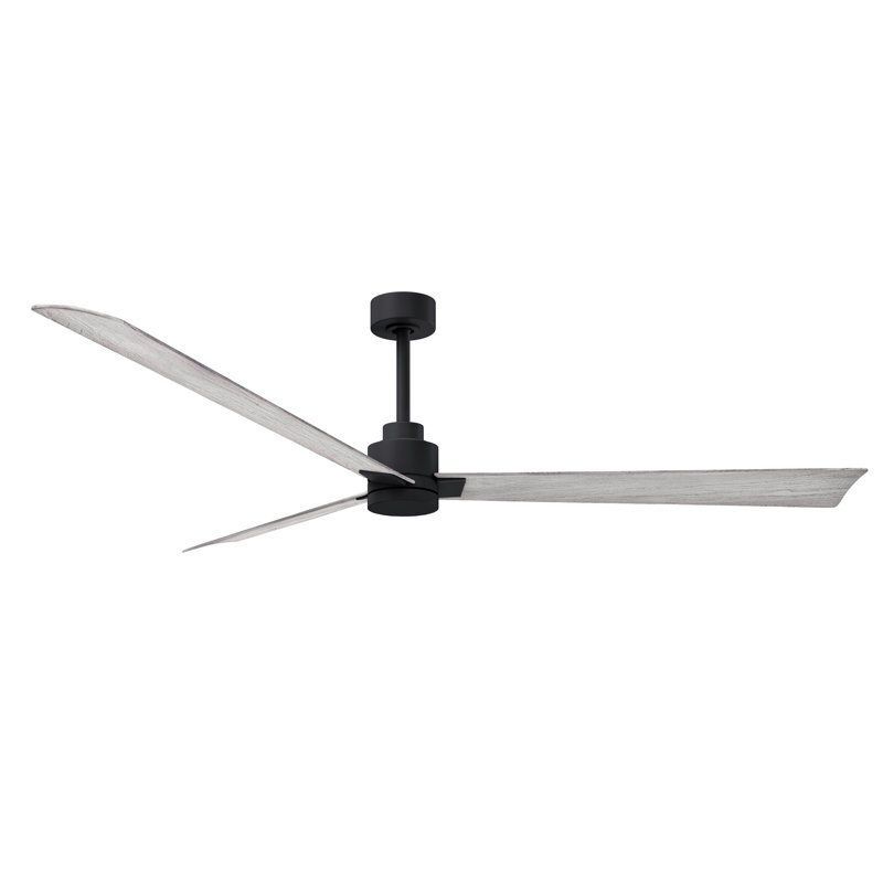 Alessandra Outdoor Downrod Ceiling Fan, Barn Wood Tone, Matte Black
