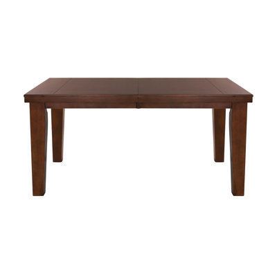 Dark Oak Finish Rectangular 1Pc Dining Table With Self-Storing Extension Leaf Wooden Simple Dining Furniture