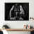 Impression noire sur toile encadrée