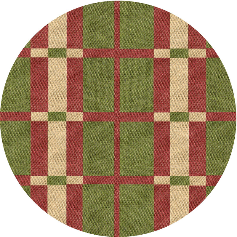 Tapis 100% à motifs lavables à la machine 2989, Rond 7 pi