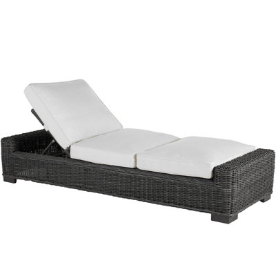 Chaise longue inclinable d'extérieur rustique en résine tressée N-Dura