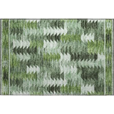 Premium Machine Washable Prisco Olive Rug