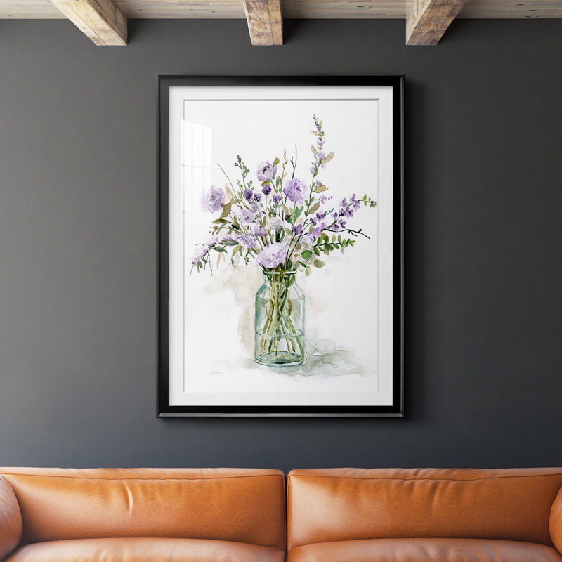 «Purple Passion I», reproduction encadrée de qualité supérieure - prête à être accrochée, Noir