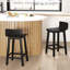 Ensemble de 2 tabourets de bar 24,5 "en bois avec dossier et siège Mid-Century-723851215