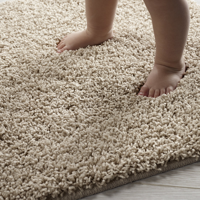 Buddy Shaggy Bath Mat, Beige, 80cm L x 50cm W