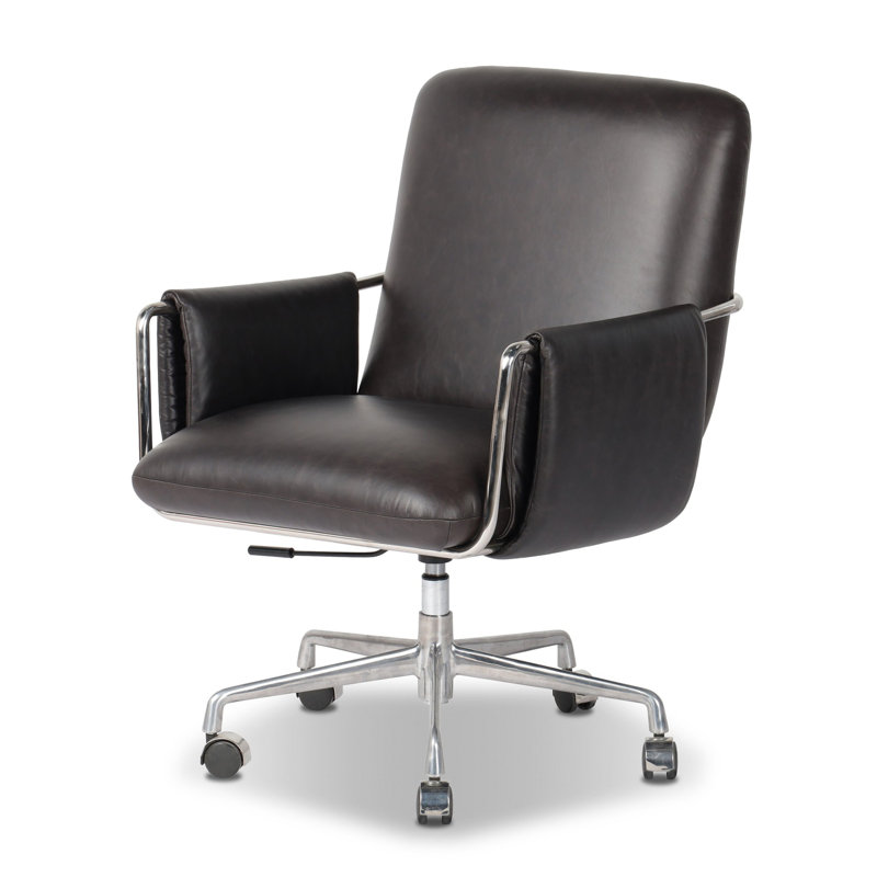 Gadot Sherman Lowback Desk Chair-Sonoma Chestnut, Sonoma Black