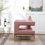 Fauteuil d'appoint contemporain rembourré, rose-149088788