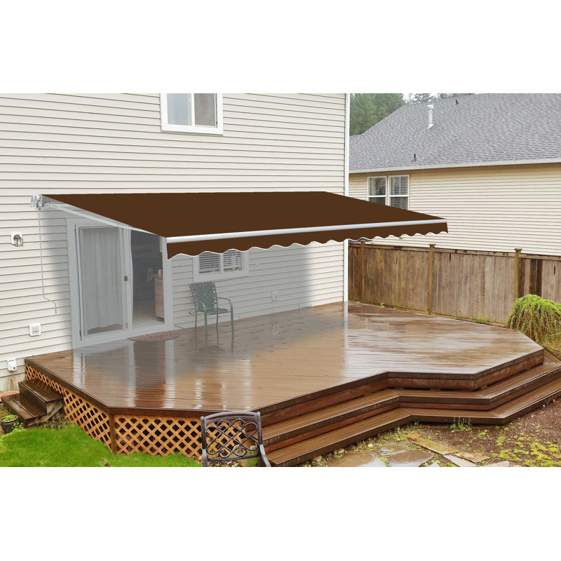 Brown Weather Resistant Polyester Retractable Awning Fabric Replacement