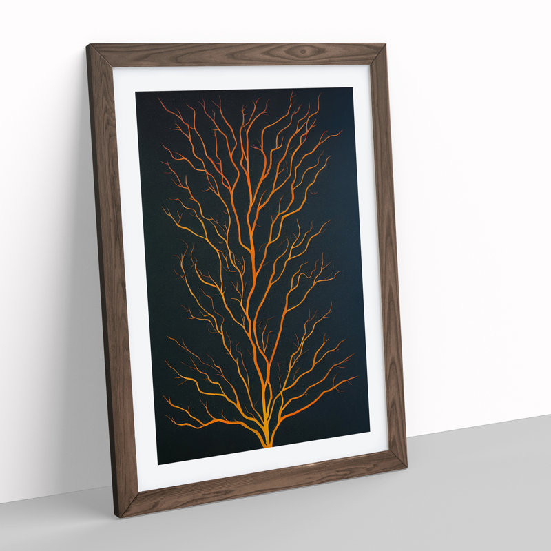 Classical Tree No.3 - Single Picture Frame Print, 34cm H x 25cm W x 2cm D, Walnut