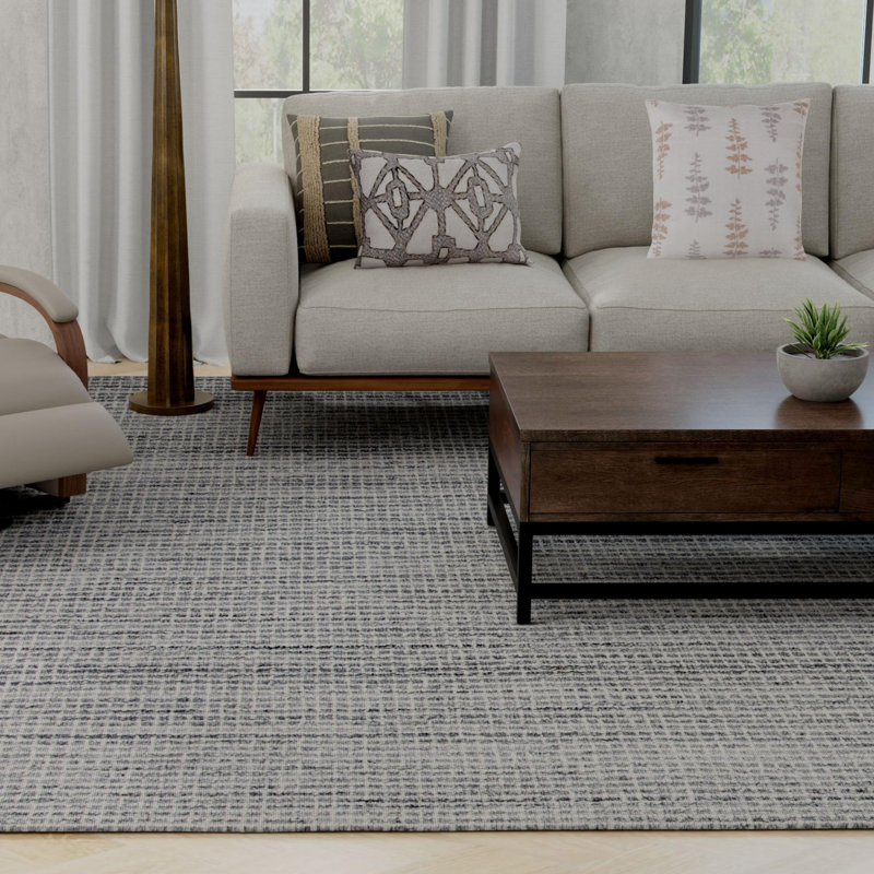 Tapis 100% laine touffeté à la main, Rectangle 5 pi x 7 pi 6 po