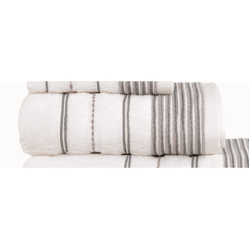 Dickinson Stripe 6 Piece Towel Bale Blush, Black, Hand Towel