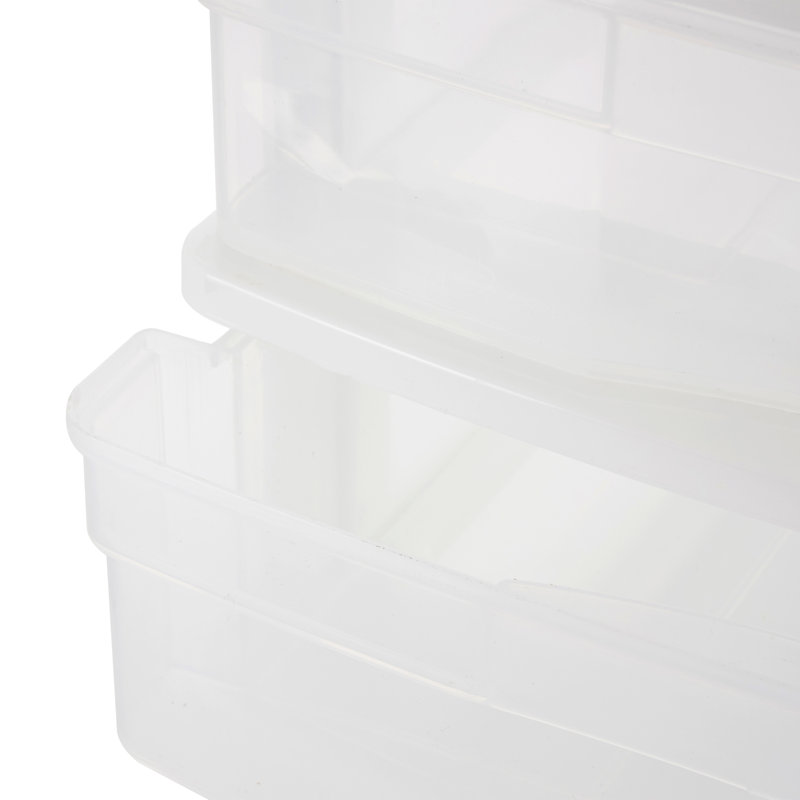 White and Clear 4-Drawer Desktop Storage Organizer