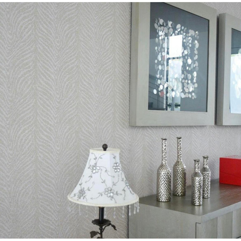Rouleau de papier peint abstrait L 33 pi x l 21 po, Gris clair