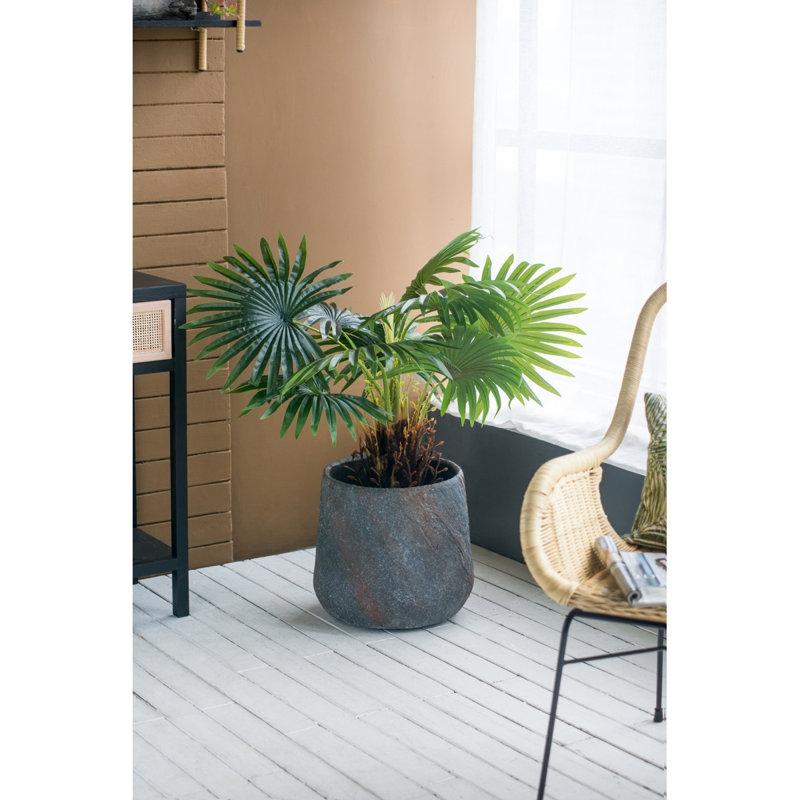 Jardinière intérieure en ciment 14,2 x 14,2 x 13,4 po