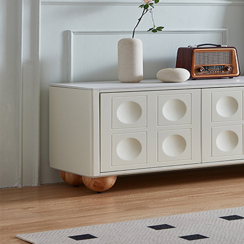 White high appearance level storage TV cabinet, 78.74"