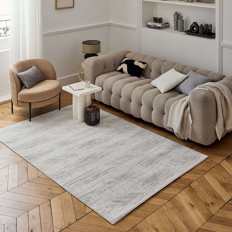 Carmel Modern Abstract Cream/Grey Area Rug, Rectangle 240 x 340 cm