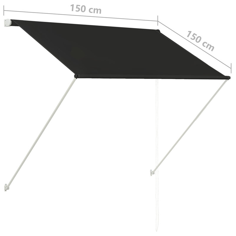Terah Retractable Awning, Anthracite, 150 x 150cm
