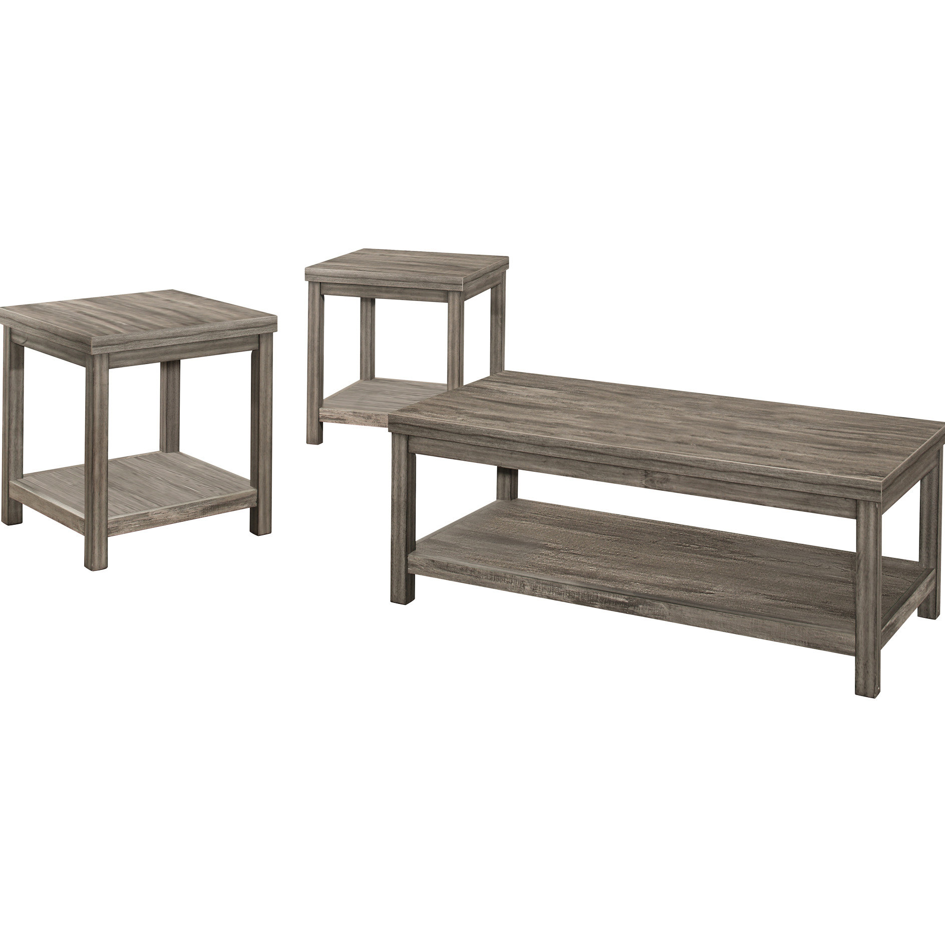 Wayfair Rustic Table Latitude Run® Rustic Transitional 3Pc Table Group - Coffee And 2 End ...