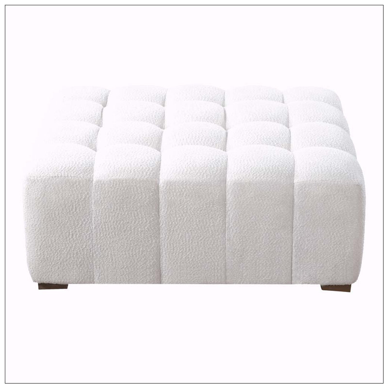 White Boucle Multipurpose Ottoman