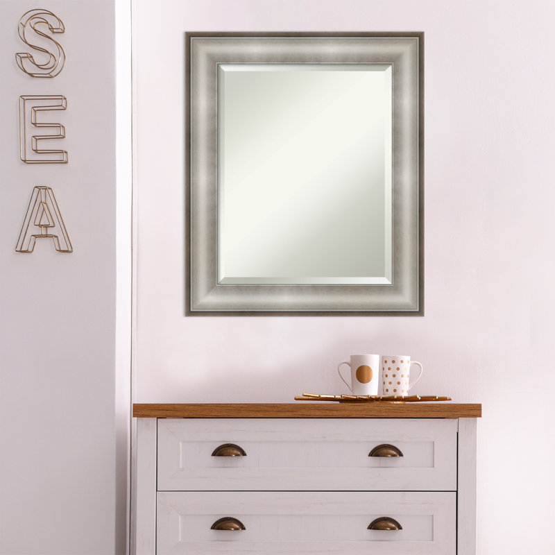 Dyana Flat Wall Mirror, 25" x 21", Silver