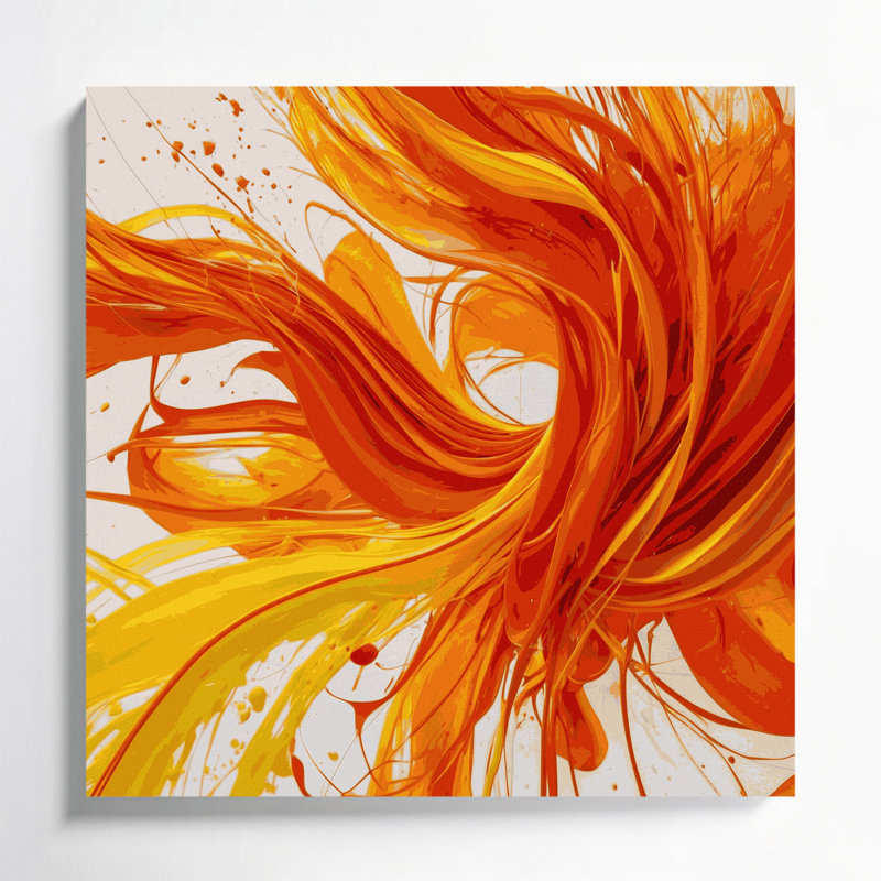 «Lyrical Abstraction», art mural sur toile brune, H 12 po x l 12 po