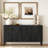 Farmhouse Sideboard With Hidden Handle And Distinctive Solid Ash Veneer-1768108640