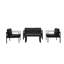 Causeuse d'extérieur en aluminium Aynura de 54 pouces avec coussins à séchage rapide - siège de patio moderne, structure résistante à la rouille et assemblage facile - en noir-68933179